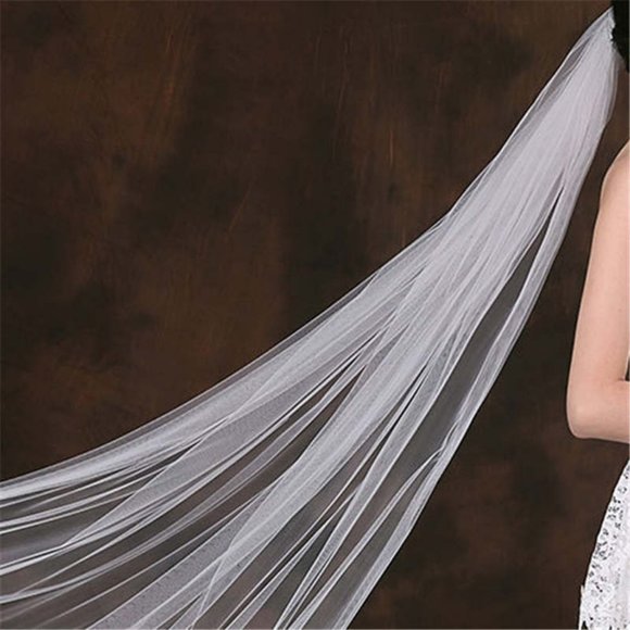 Elegant designed cathedral length bridal veil